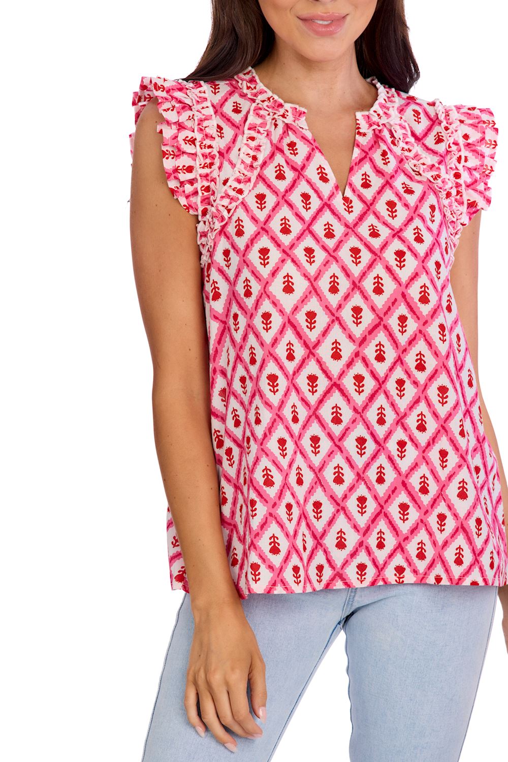 Beatrix Flutter Top Pink