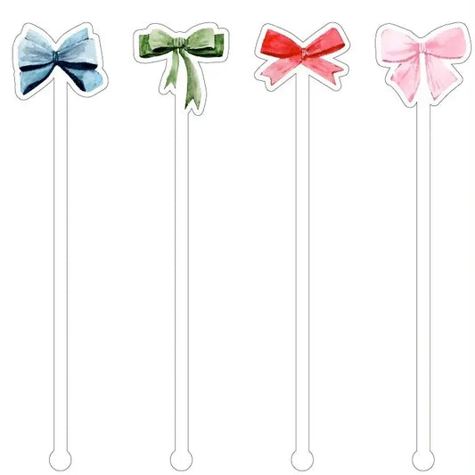 Acrylic Stir Sticks Assorted Colored Bows