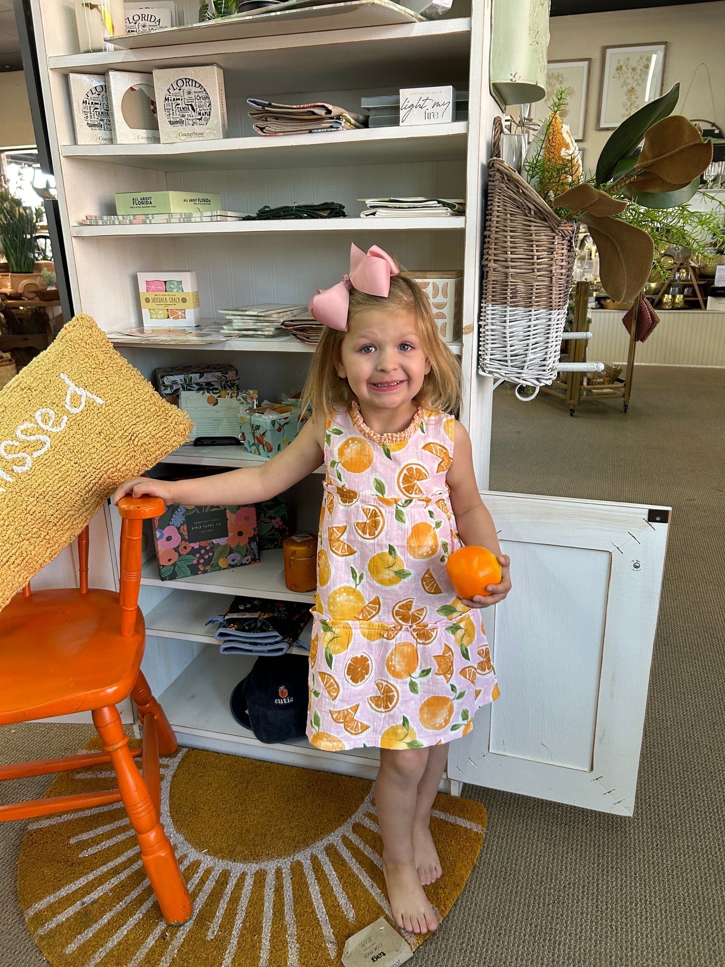 Orange Print Sundress