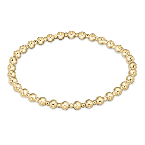 Classic Grateful Pattern 4mm Bead Bracelet- Gold