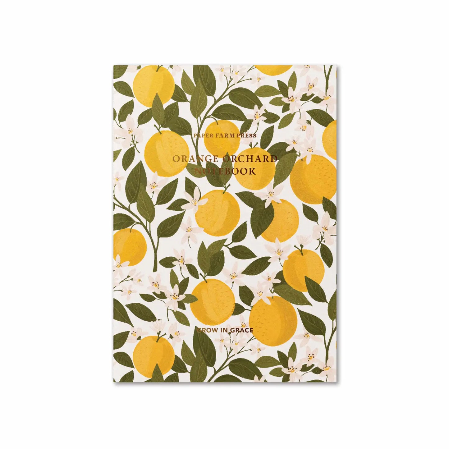 Grow in Grace Orange Orchard Stitched Notebook