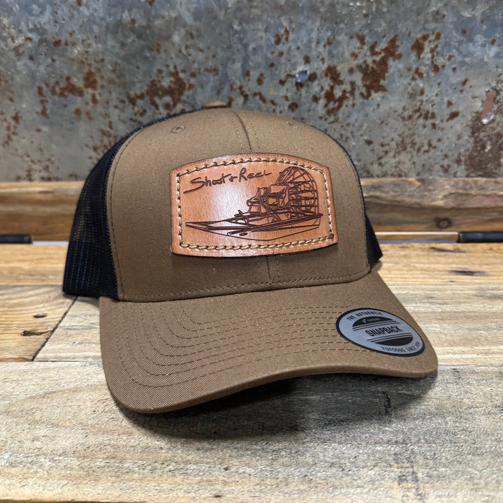 Coyote Brown/Black Air Boat Patch Retro Trucker Hat