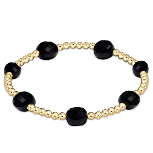 Admire Gold 3mm Bracelet- Faceted Onyx