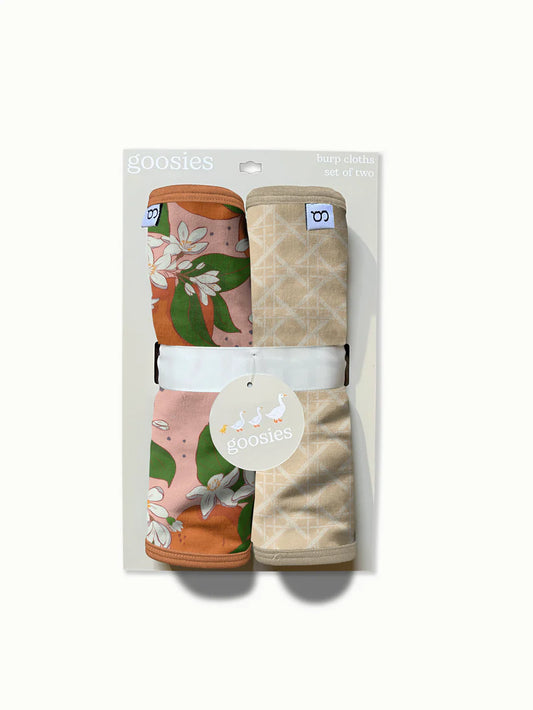 Burp Cloth Set- Orange Blossoms