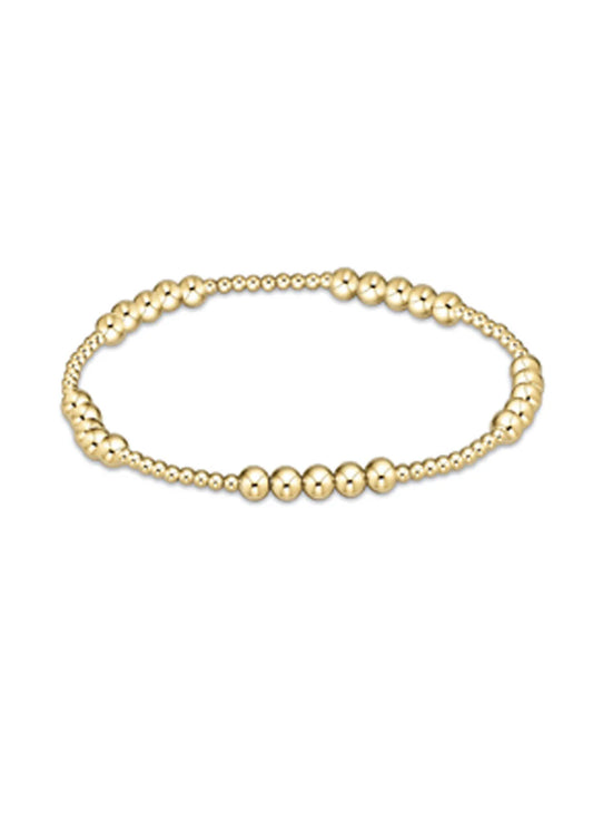 Classic Blissful Pattern 2MM Bead Bracelet - 4mm Gold