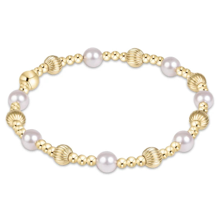 Dignity Sincerity Gold 5mm Bracelet- Pearl