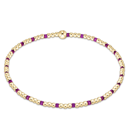 Hope Sincerity Pattern 2mm Bead Bracelet- Fuchsia