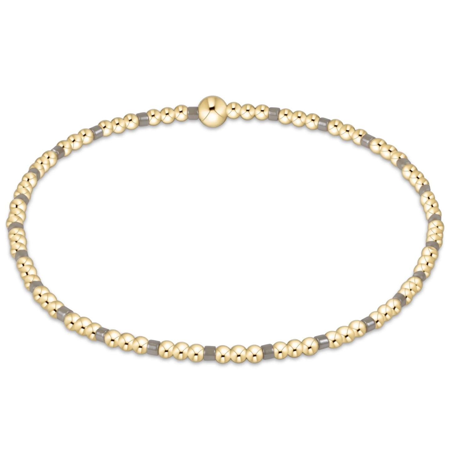 Hope Sincerity Pattern 2mm Bead Bracelet- Milkshake