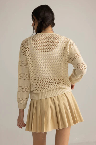 Midnight Mesa Knitted Sweater in Brown