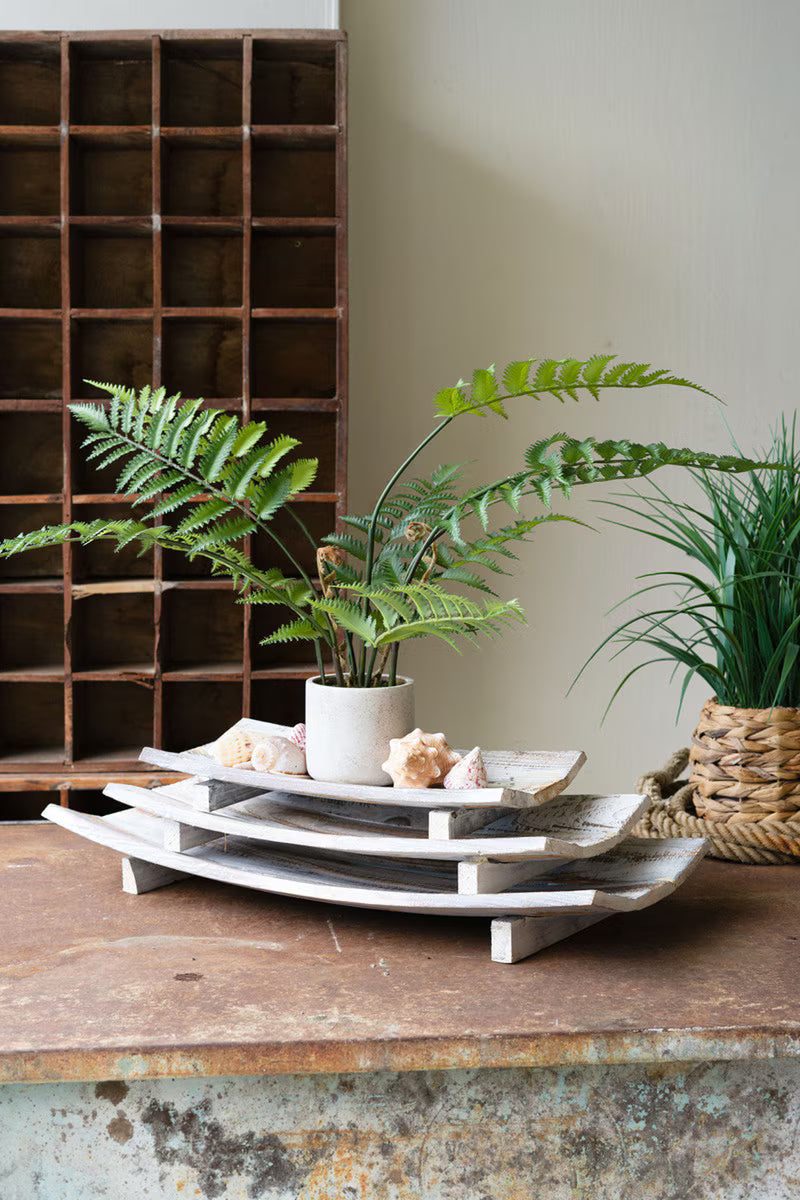 Assorted Rectangle Curved Wooden Bowls