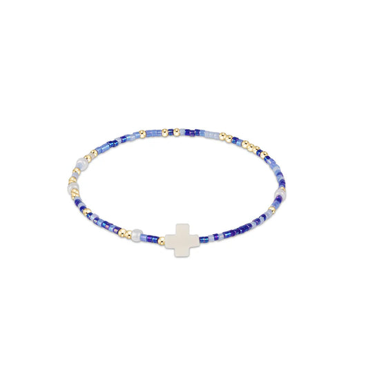 Egirl Hope Unwritten Signature Cross Bracelet- Is a Smurf's Butt Blue