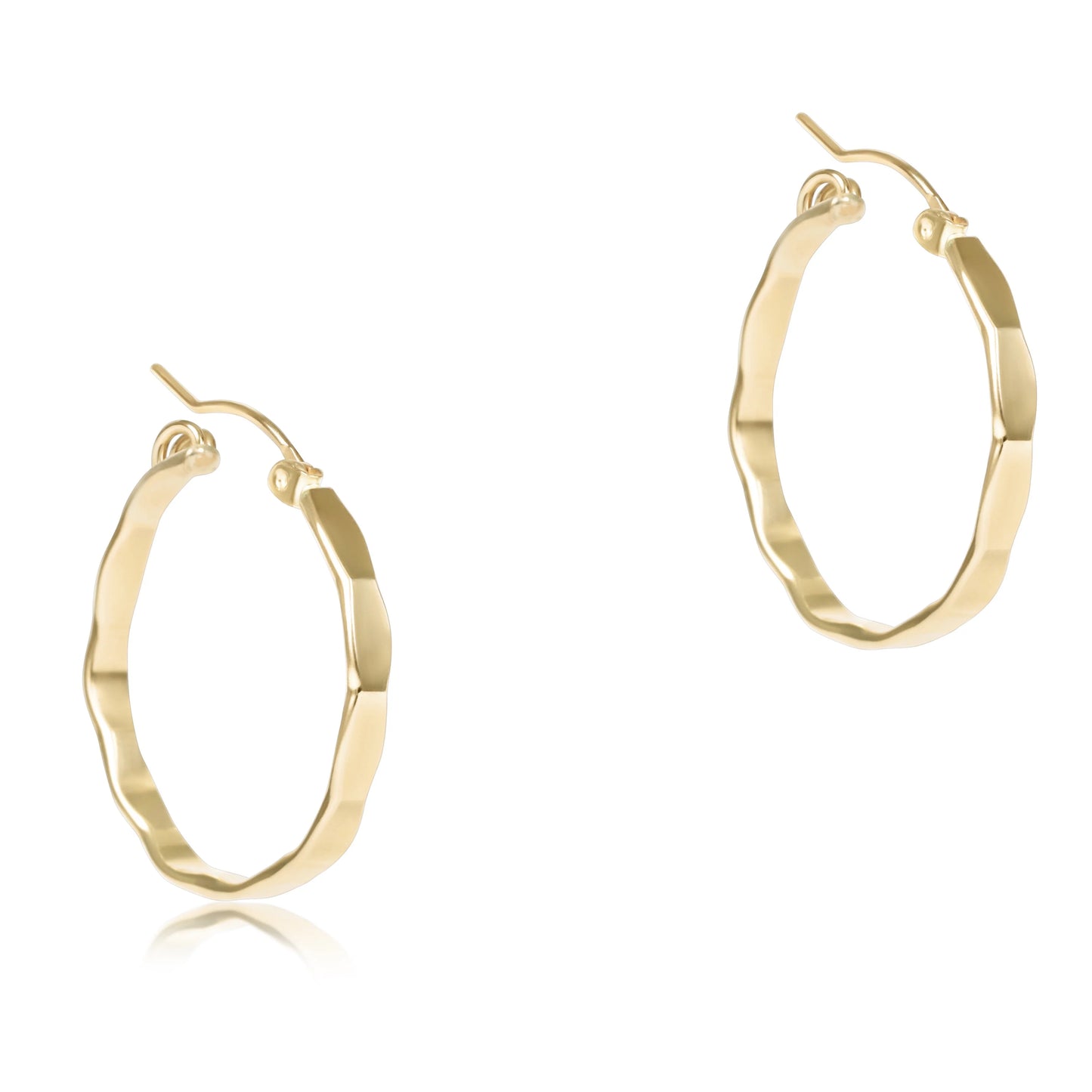 Scalloped Round Gold 1.25" Hoop- Smooth