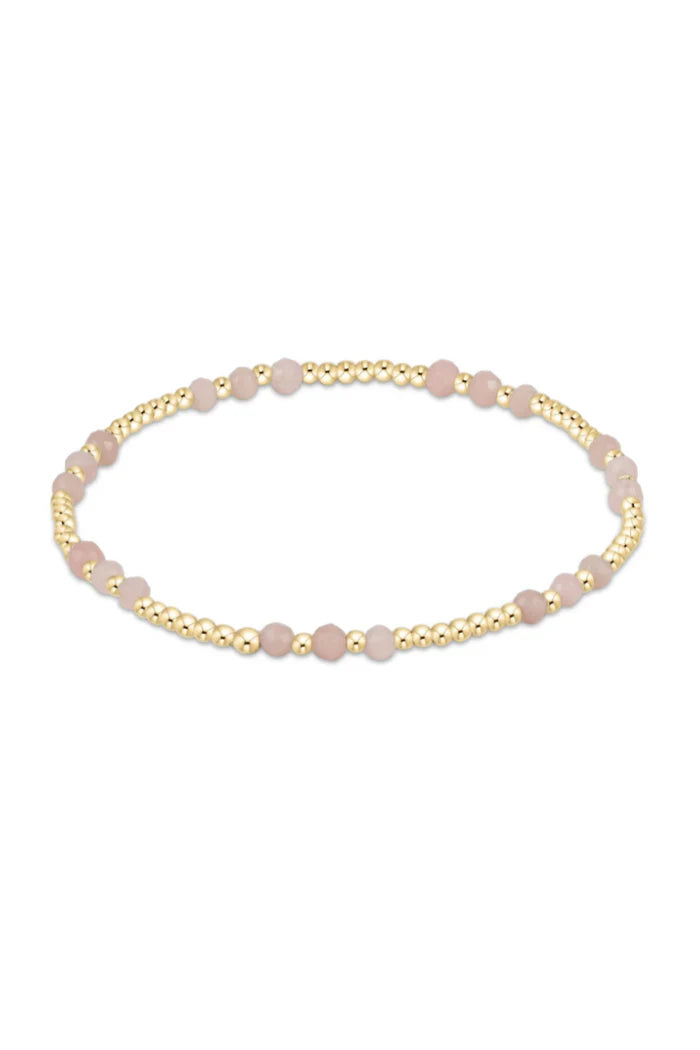 Joy Gemstone 3mm Bead Bracelet - Pink Opal