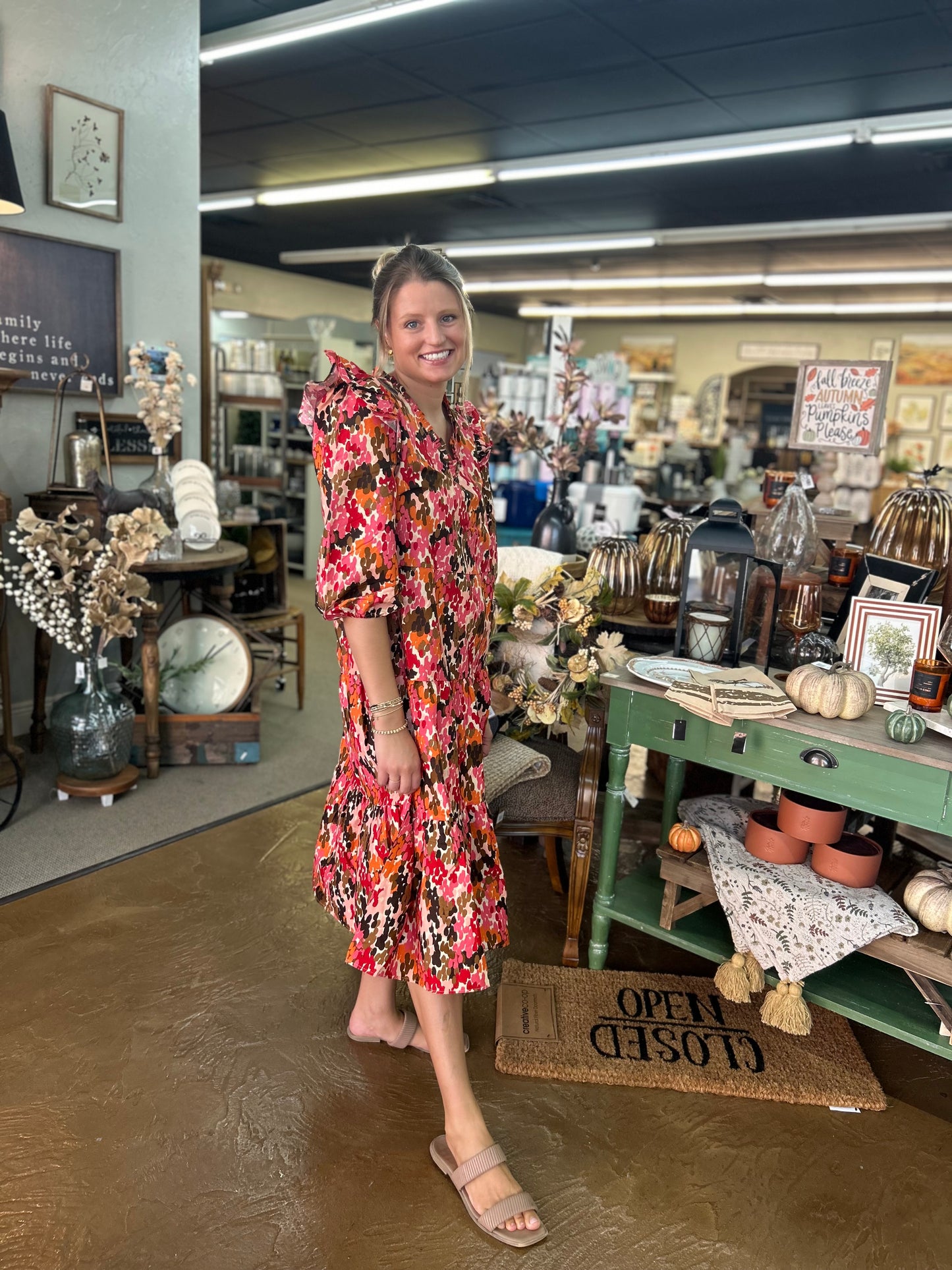 Priscilla Midi Dress Rust/Copper