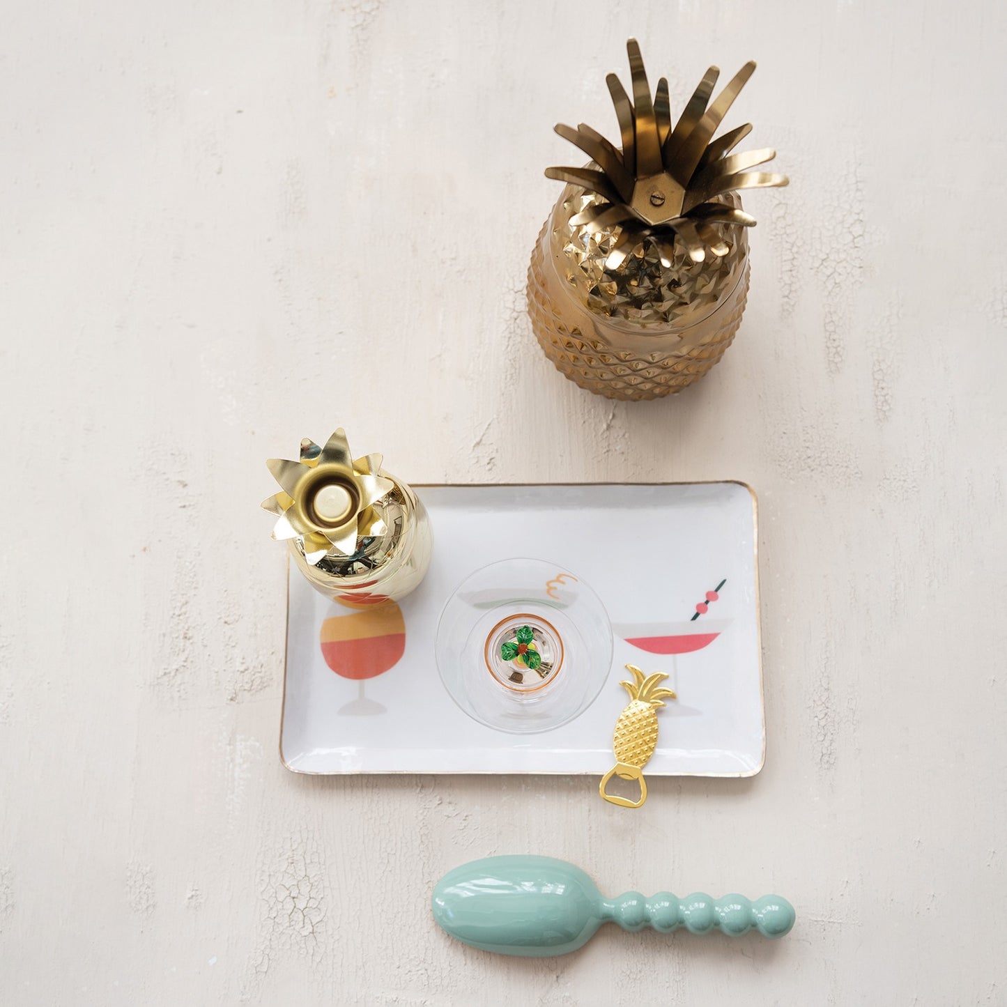 Mint Enameled Aluminum Scoop