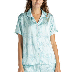 Leaf Me Alone Satin Pajama Top