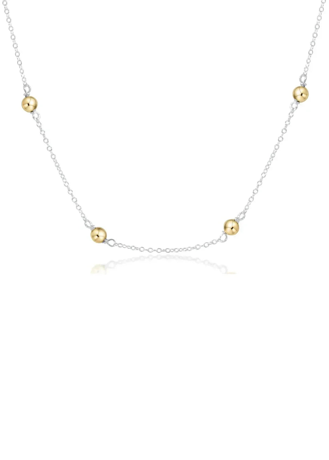 17" Choker Simplicity Chain Mixed Metal- Classic Gold 6mm