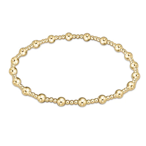 Classic Sincerity Pattern 4mm Bead Bracelet- Gold