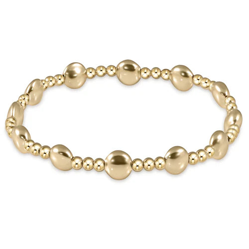 Honesty Gold Sincerity Pattern - 6mm Bead Bracelet