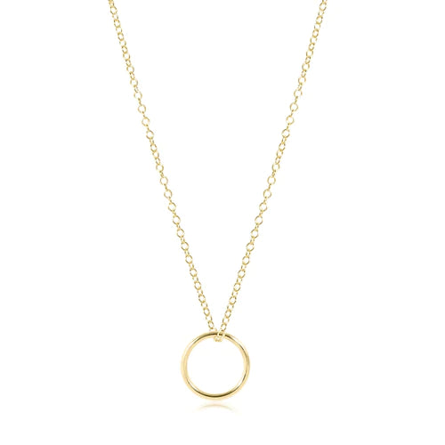 16" Necklace -Halo Gold Charm