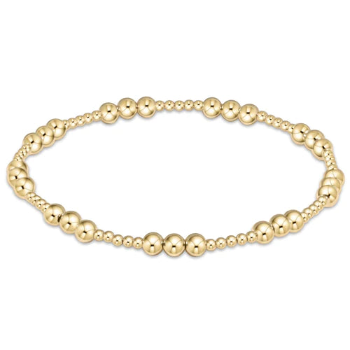 Classic Joy Pattern 4mm Bead Bracelet- Gold