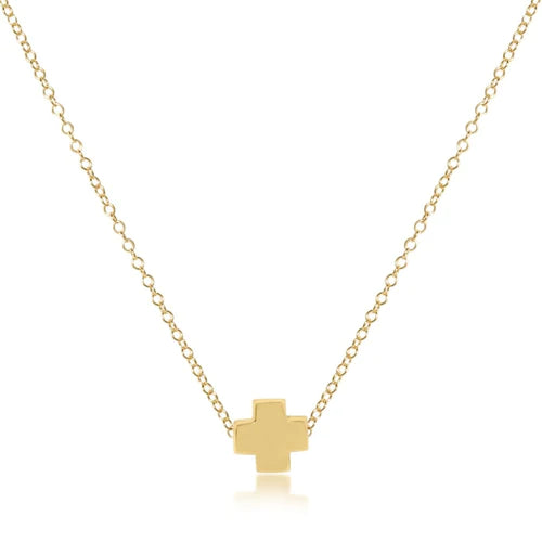 16" Necklace Gold - Signature Cross Gold