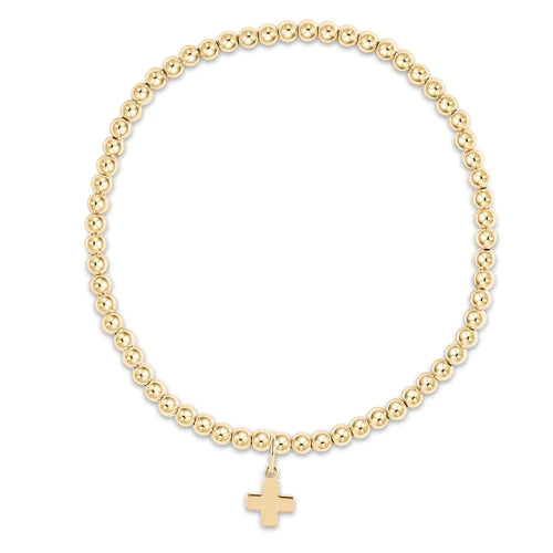 Signature Cross Gold Charm 3mm Bracelet