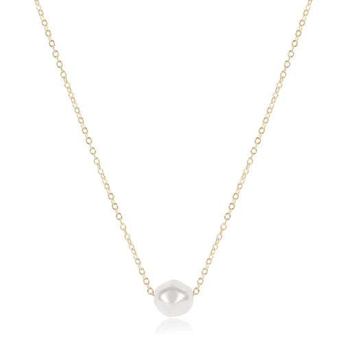 16" Necklace Gold-Admire Pearl 4mm