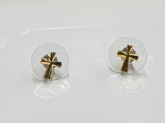 Anmore Cross Stud Earring Gold