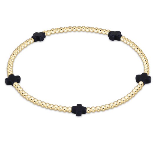 Signature Cross Small 2mm Gold Bracelet