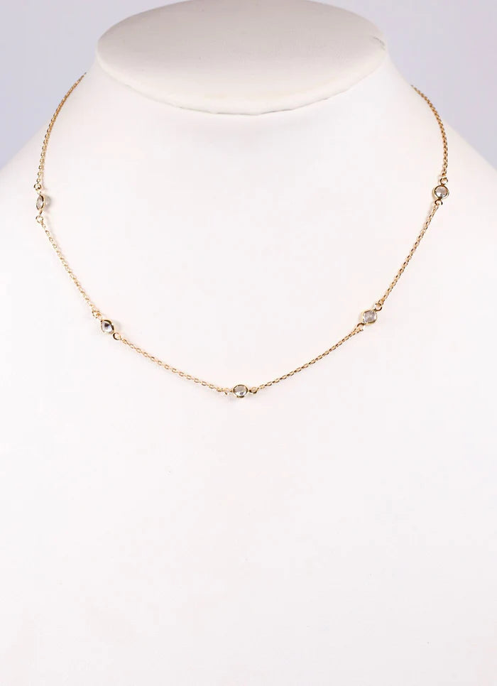 Erica CZ Necklace Gold