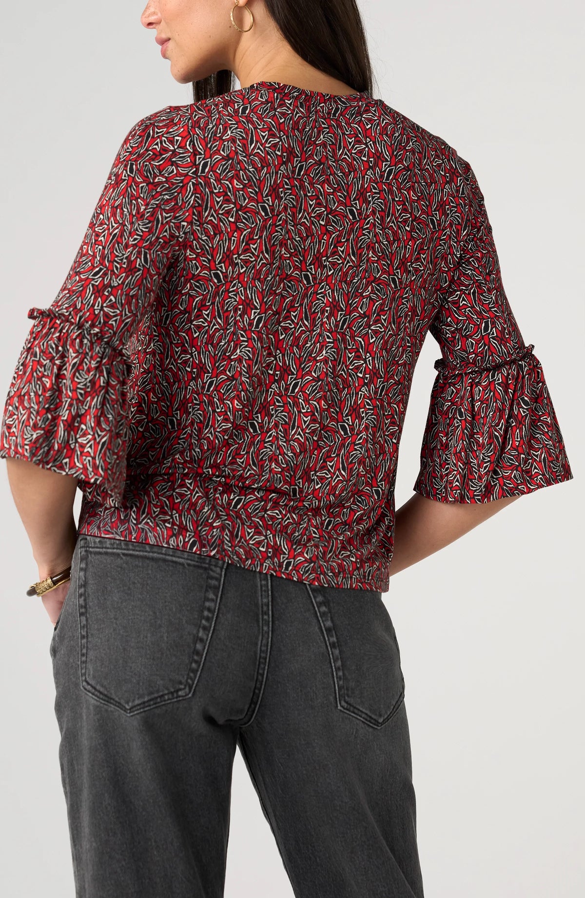 Flared Half Sleeve Knit Top