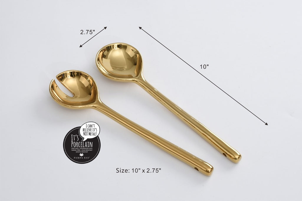 Salad Server Set - Gold