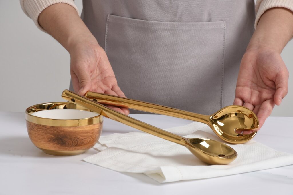 Salad Server Set - Gold