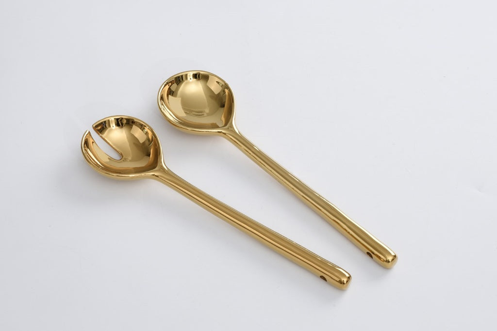 Salad Server Set - Gold