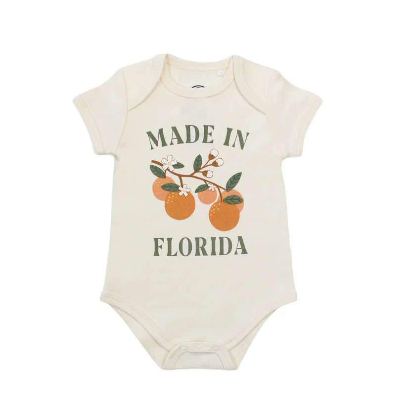 Made In Florida Oranges Cotton Baby Onesie