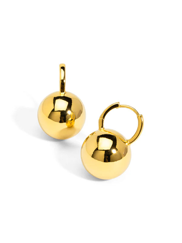Crystal Metal Drop Earrings Gold
