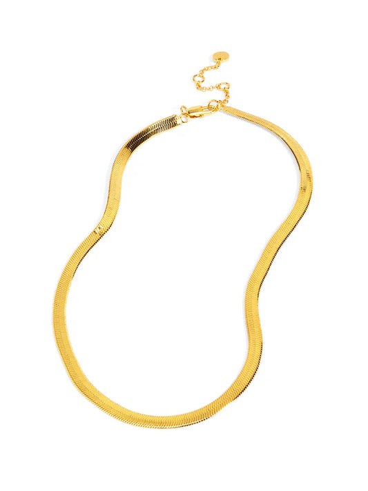 Single Strand Snake Chain Collar Necklace