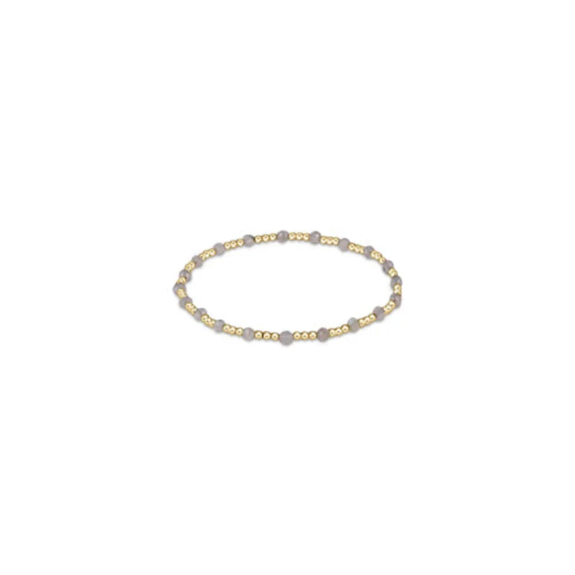 Gold Sincerity 3mm Bead Bracelet- Labradorite