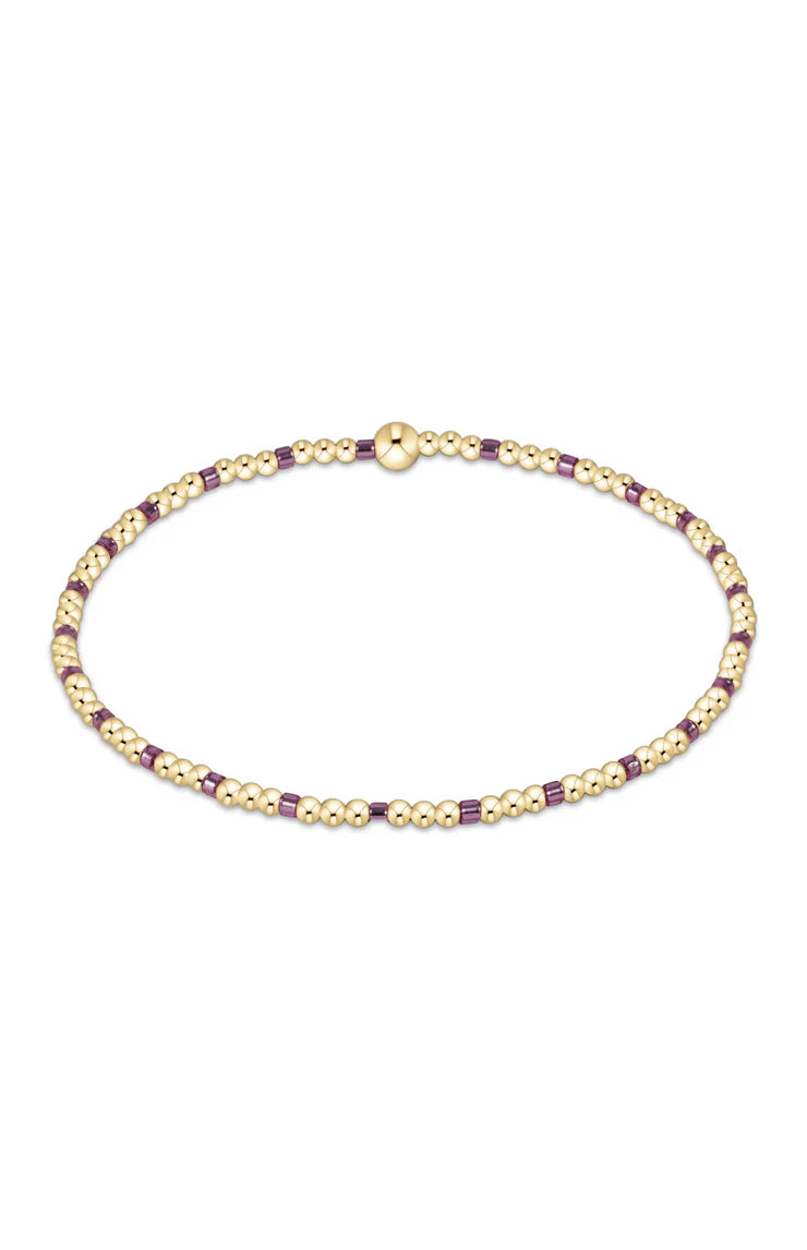 Egirl Hope Sincerity Pattern 2mm Bead Bracelet- Pink Metallic
