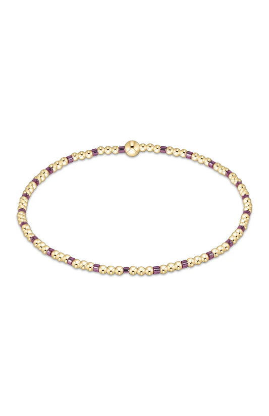 Egirl Hope Sincerity Pattern 2mm Bead Bracelet- Pink Metallic