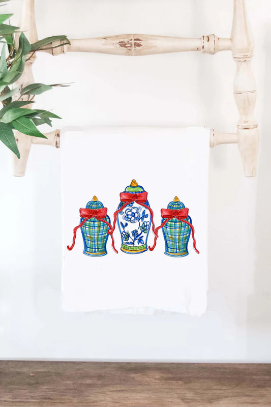 Ginger Jar Trio Christmas Towel