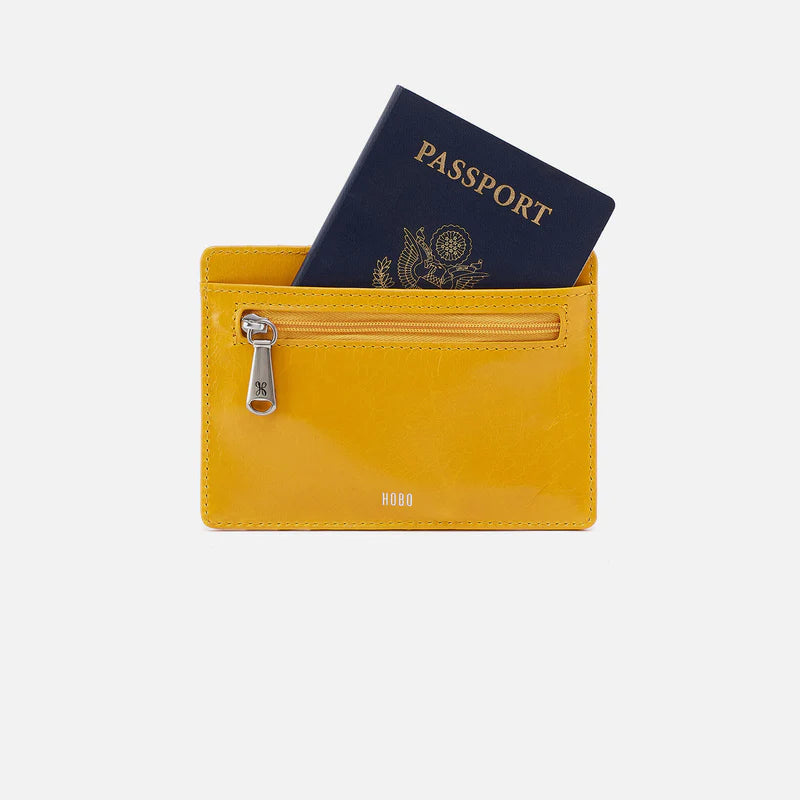 Euro Slide Card Case In Polished Leather