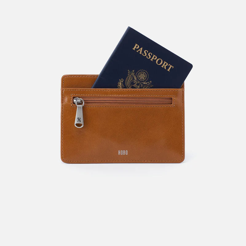 Euro Slide Card Case In Polished Leather