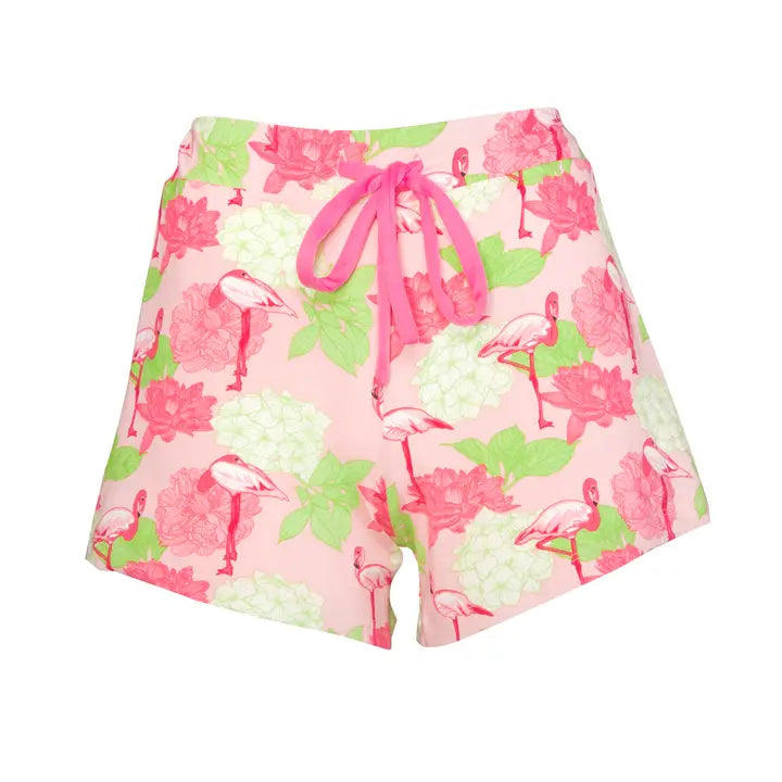 Hydrangea Flamingo Shorts