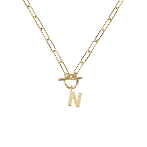 Toggle Initial Necklaces in Gold