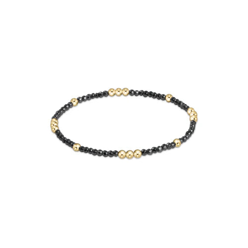 Worthy Pattern 2mm Bead Bracelet - Faceted Hematite