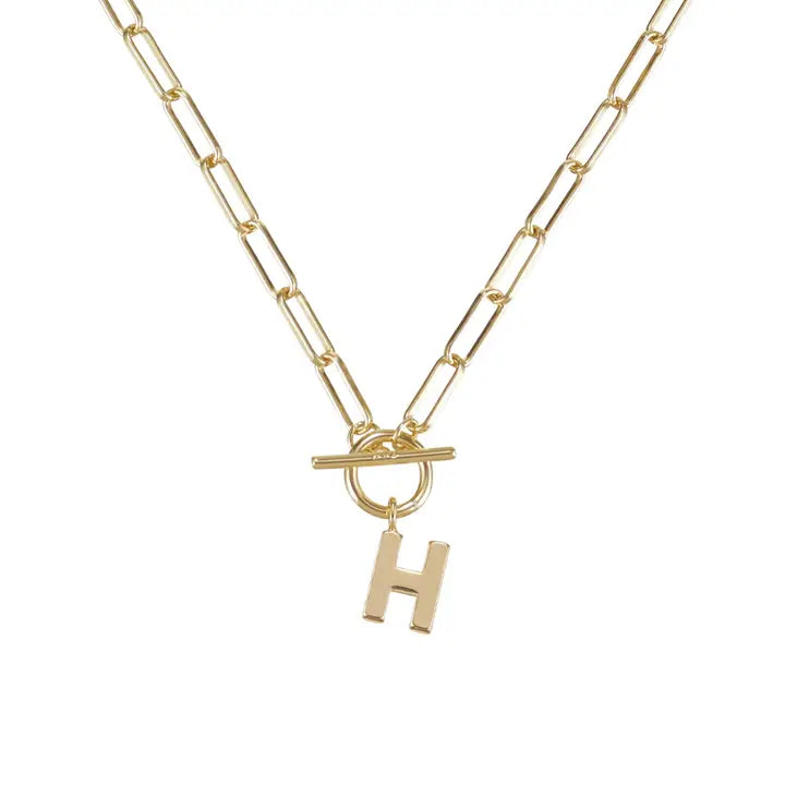 Toggle Initial Necklaces in Gold