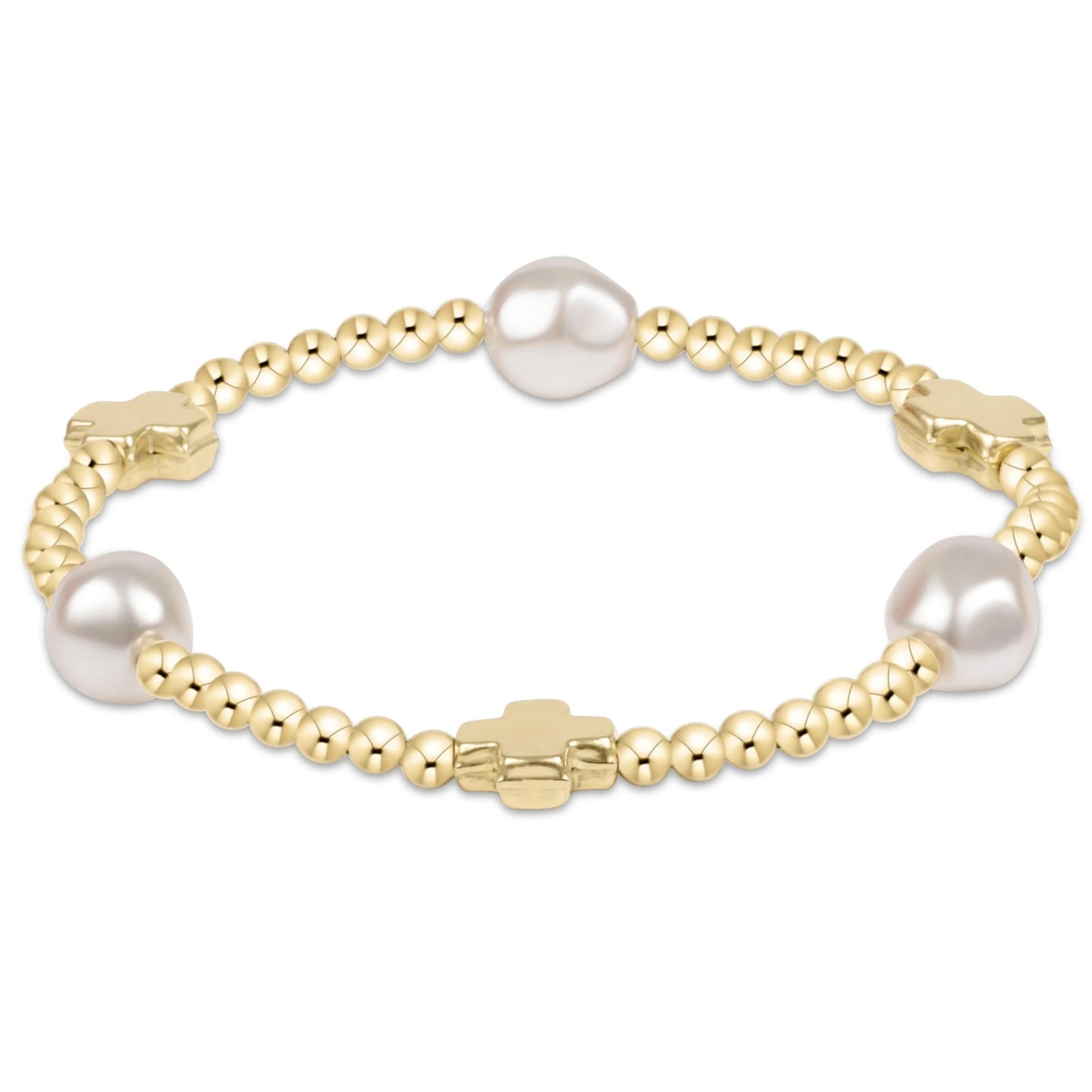 Signature Cross Gold Admire Pearl 3mm Gold Bracelet