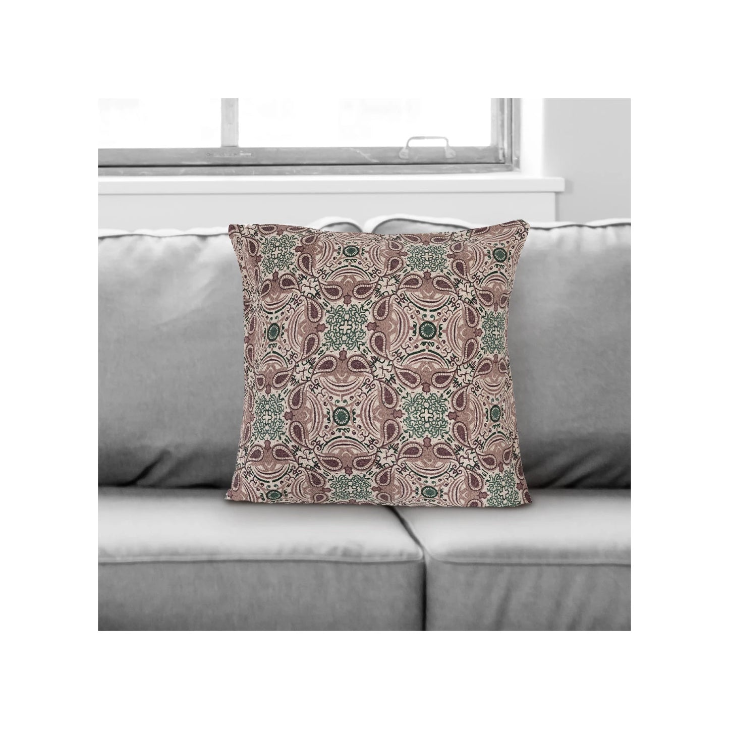 24" Recycled Cotton Blend Printed Pillow